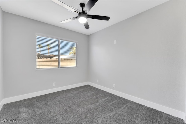 5453 Yvonne Cir, Las Vegas, NV 89122 - unfurnished room featuring a ceiling fan and dark colored carpet