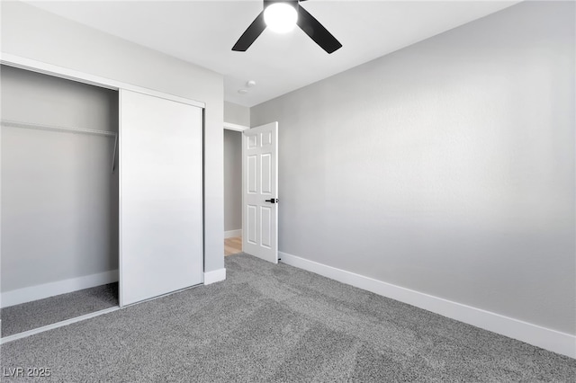5453 Yvonne Cir, Las Vegas, NV 89122 - unfurnished bedroom featuring carpet, a closet, and ceiling fan