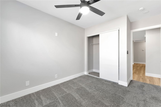 5453 Yvonne Cir, Las Vegas, NV 89122 - unfurnished bedroom with carpet, a closet, and ceiling fan