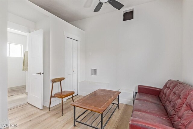 659 D Ave, Boulder City, NV 89005 - living area with light wood finished floors and a ceiling fan