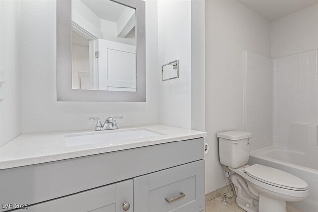 659 D Ave, Boulder City, NV 89005 - full bathroom with vanity, toilet, tile patterned flooring, and shower / bath combination
