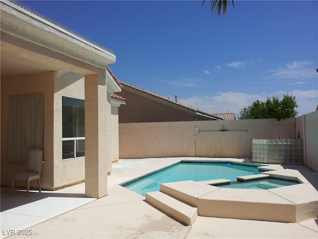 8545 Summer Vista Ave, Las Vegas, NV 89145 - view of pool featuring a pool with connected hot tub and a patio area