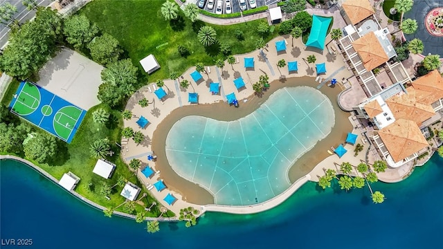 3150 Soft Breezes Dr Unit 1040, Las Vegas, NV 89128 - aerial view of a pool and a nearby body of water