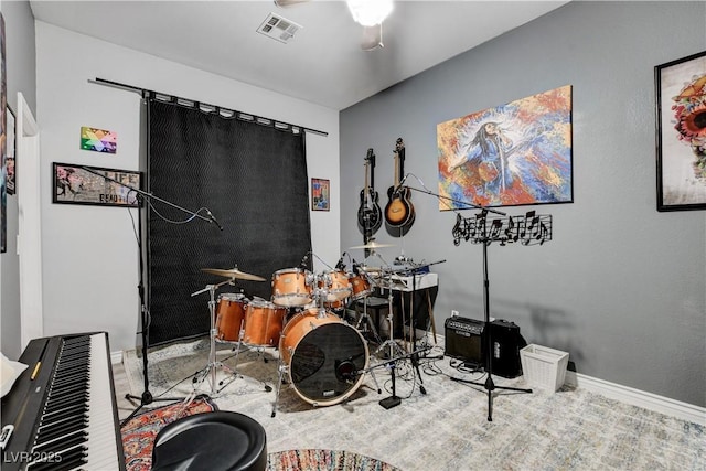 9349 Olympia Falls Ave, Las Vegas, NV 89149 - game room featuring a ceiling fan and baseboards
