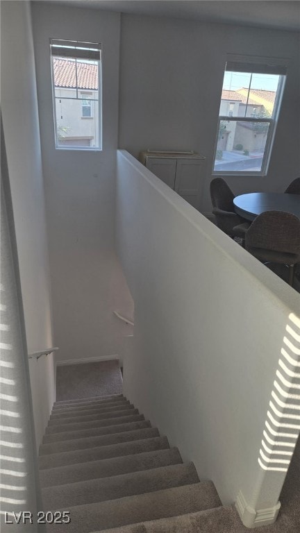 5209 Silica Chalk Ave, Las Vegas, NV 89115 - stairs featuring carpet and baseboards