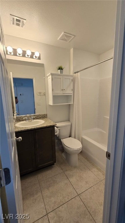 5209 Silica Chalk Ave, Las Vegas, NV 89115 - full bath featuring vanity, tile patterned floors, and shower / bathtub combination with curtain