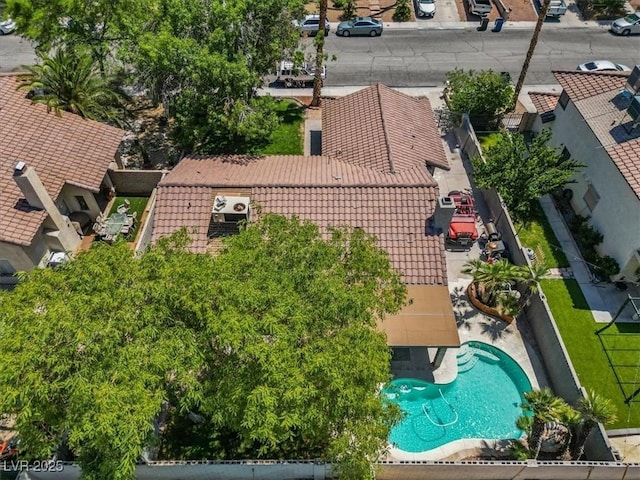 6436 Vinecrest Ave, Las Vegas, NV 89108 - aerial view of residential area with a pool area