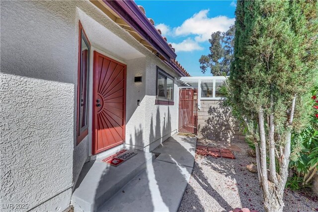 4629 Denwood Dr, Las Vegas, NV 89147 - view of exterior entry with stucco siding