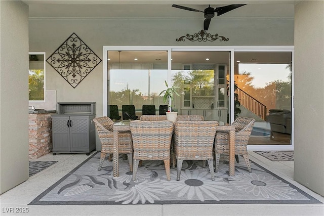 2309 Prometheus Ct, Henderson, NV 89074 - view of patio with ceiling fan and outdoor dining area
