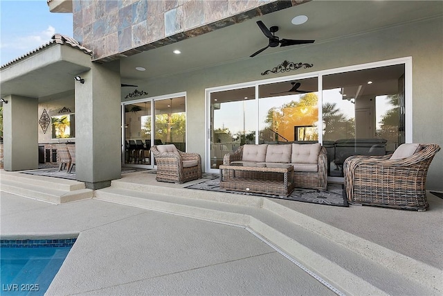 2309 Prometheus Ct, Henderson, NV 89074 - view of patio with outdoor lounge area and a ceiling fan