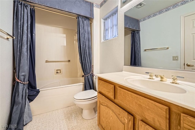 3104 Hayden Ct, Las Vegas, NV 89134 - bathroom featuring vanity and shower / bath combo with shower curtain