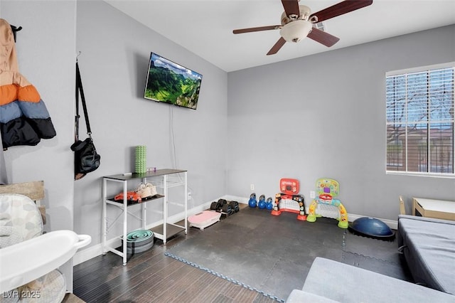 7937 Granite Walk Ave, Las Vegas, NV 89178 - recreation room featuring ceiling fan and baseboards