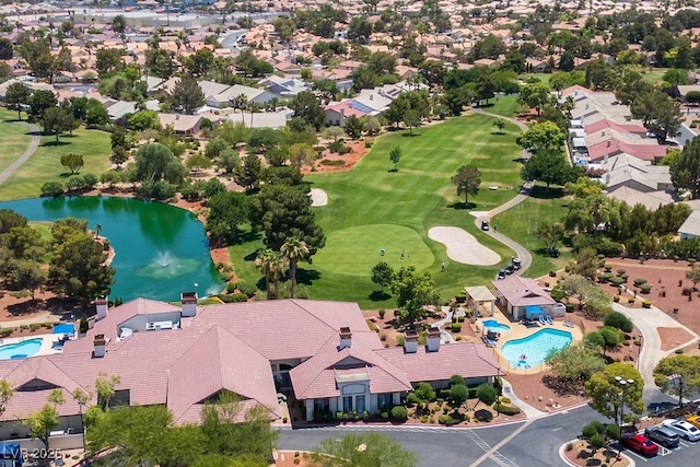 5401 Indian Hills Ave, Las Vegas, NV 89130 - aerial view of residential area with a large body of water and a golf club