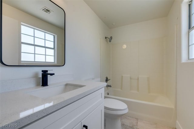 5330 E Charleston Blvd Unit 2, Las Vegas, NV 89142 - full bath with vanity, toilet, healthy amount of natural light, and shower / bathtub combination