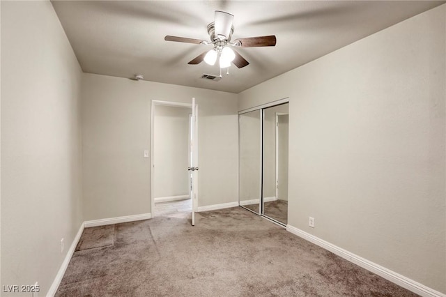 5132 Springland St, Las Vegas, NV 89146 - unfurnished bedroom featuring carpet flooring, a closet, baseboards, and a ceiling fan
