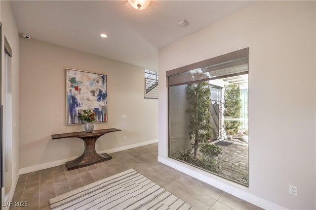 10 Sugarberry Ln, Las Vegas, NV 89135 - unfurnished dining area featuring baseboards, tile patterned floors, and recessed lighting