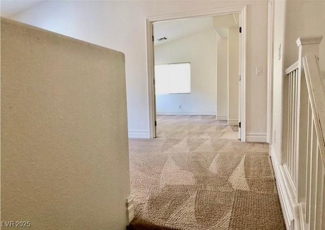 224 Wicked Wedge Way, Las Vegas, NV 89148 - hallway with lofted ceiling and light colored carpet