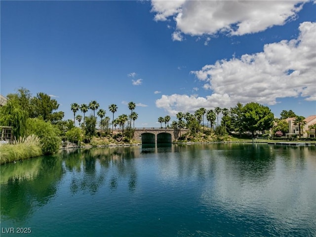 8140 Bay Harbor Dr, Las Vegas, NV 89128 - water view featuring a notable bridge