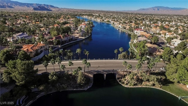 8140 Bay Harbor Dr, Las Vegas, NV 89128 - aerial view of residential area featuring a water and mountain view