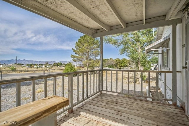 960 Third St, Pahrump, NV 89048 - wooden terrace with a mountain view