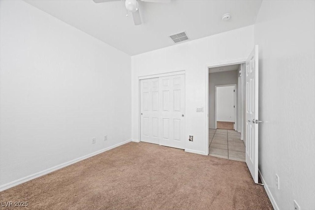 4062 Vulcan St, Las Vegas, NV 89122 - unfurnished bedroom with carpet floors, a closet, and a ceiling fan