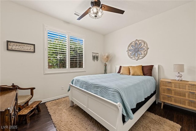 1309 Vista Del Monte Dr, Mesquite, NV 89027 - bedroom featuring wood finished floors, baseboards, and ceiling fan