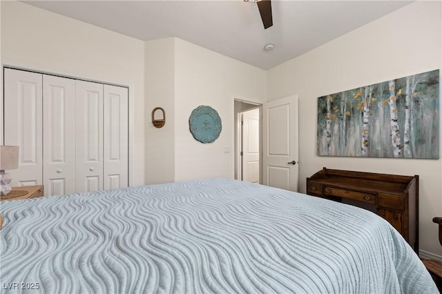 1309 Vista Del Monte Dr, Mesquite, NV 89027 - bedroom featuring a closet and ceiling fan