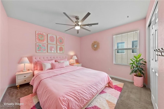 10373 Northern Hills Ave, Las Vegas, NV 89166 - carpeted bedroom with baseboards and ceiling fan