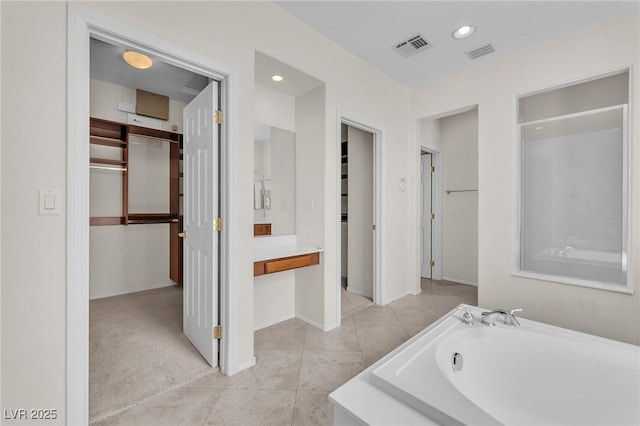 1155 Phillip Island St, Henderson, NV 89052 - full bath with a garden tub, recessed lighting, and tile patterned floors