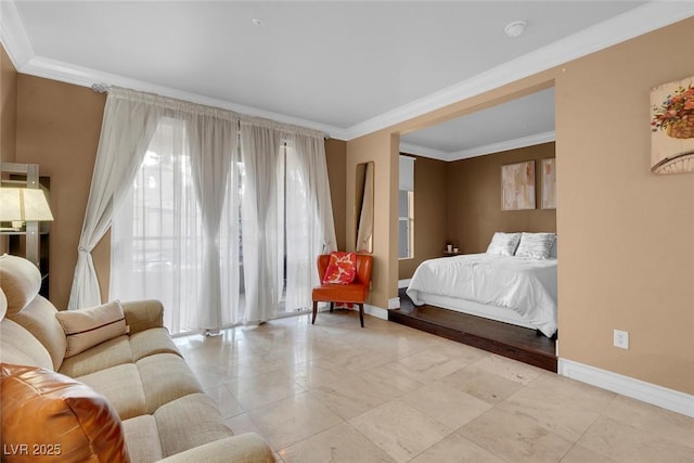 270 E Flamingo Rd Unit 131, Las Vegas, NV 89169 - bedroom featuring baseboards and ornamental molding