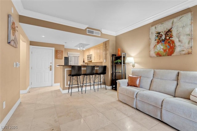 270 E Flamingo Rd Unit 131, Las Vegas, NV 89169 - living area with baseboards and ornamental molding