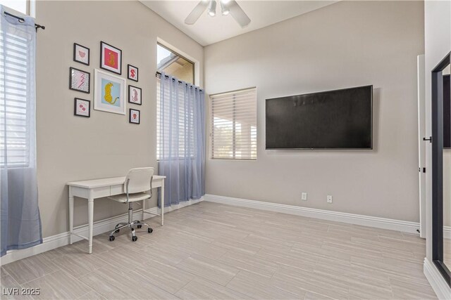 5576 Buena Martina Way, Las Vegas, NV 89141 - home office with ceiling fan and baseboards