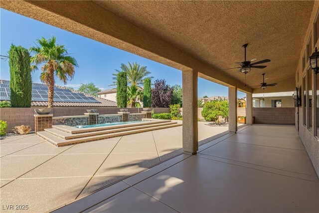 5576 Buena Martina Way, Las Vegas, NV 89141 - fenced backyard featuring a patio area and ceiling fan