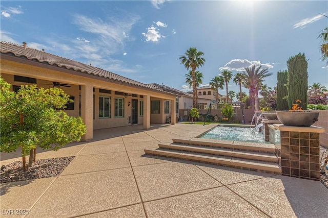 5576 Buena Martina Way, Las Vegas, NV 89141 - view of swimming pool featuring a ceiling fan and a patio area