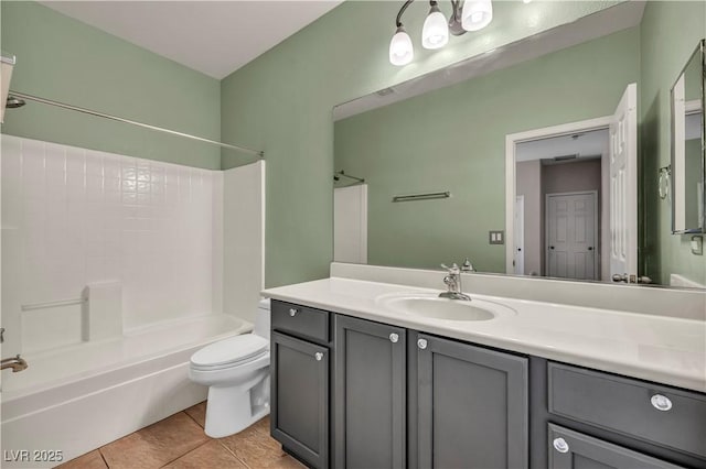 2449 Daks Loden Ct, Henderson, NV 89044 - full bathroom with  shower combination, toilet, vanity, and tile patterned flooring