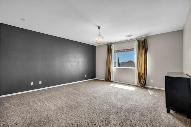 2449 Daks Loden Ct, Henderson, NV 89044 - carpeted empty room featuring a chandelier and baseboards