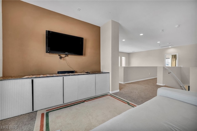2449 Daks Loden Ct, Henderson, NV 89044 - unfurnished living room featuring carpet, baseboards, and recessed lighting