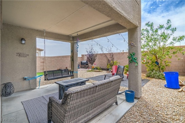 10031 Fletcher Peak Ave, Las Vegas, NV 89178 - fenced backyard with a patio area and grilling area