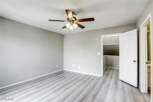 6250 W Flamingo Rd Unit 43, Las Vegas, NV 89103 - unfurnished bedroom featuring light wood-style flooring, ceiling fan, and baseboards