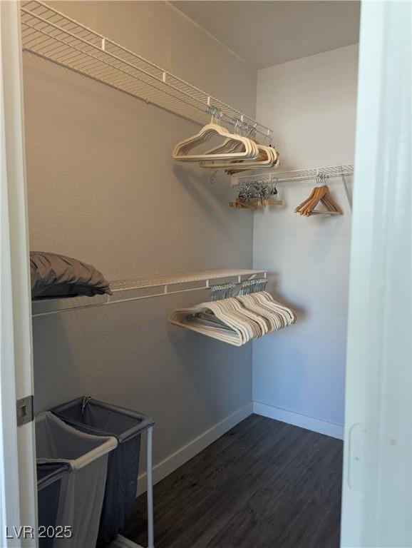 6650 W Warm Springs Rd Unit 2159, Las Vegas, NV 89118 - walk in closet with dark wood-style flooring