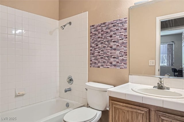 8242 Tribute Ln, Las Vegas, NV 89147 - bathroom with vanity, toilet, and shower / bath combination