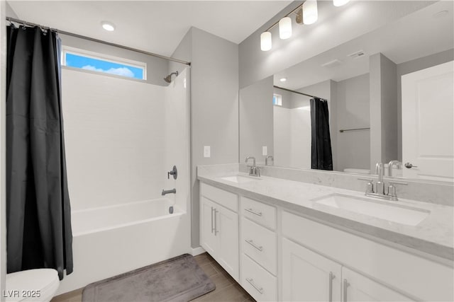 872 Pointe Arbor St, Henderson, NV 89011 - full bath featuring toilet, shower / tub combo, and double vanity