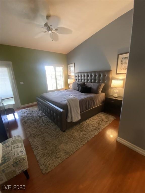 1511 Cardinal Peak Ln Unit 201, Las Vegas, NV 89144 - bedroom featuring wood finished floors, baseboards, and ceiling fan