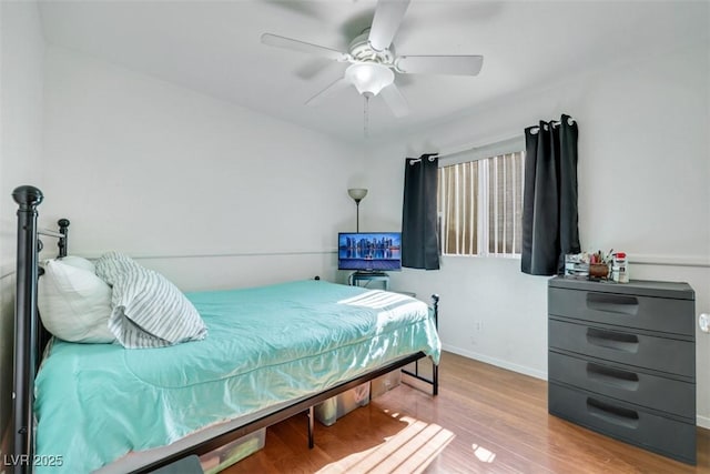 341 Waterwheel Falls Dr, Henderson, NV 89015 - bedroom featuring wood finished floors, baseboards, and ceiling fan