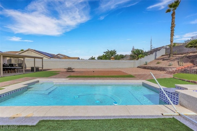 341 Waterwheel Falls Dr, Henderson, NV 89015 - view of pool with a patio area and a fenced backyard