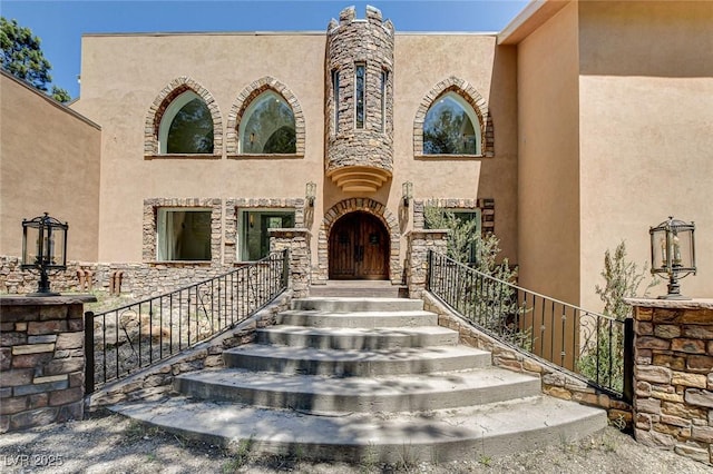4162 Matterhorn Way, Las Vegas, NV 89124 - property entrance featuring stucco siding and stone siding