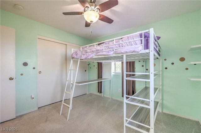 5232 Pendergrass St, North Las Vegas, NV 89081 - unfurnished bedroom with carpet, a closet, and ceiling fan