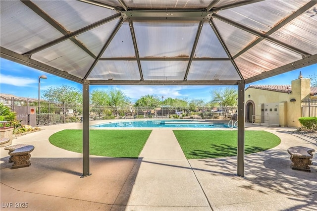 5232 Pendergrass St, North Las Vegas, NV 89081 - view of pool with a gazebo and a patio