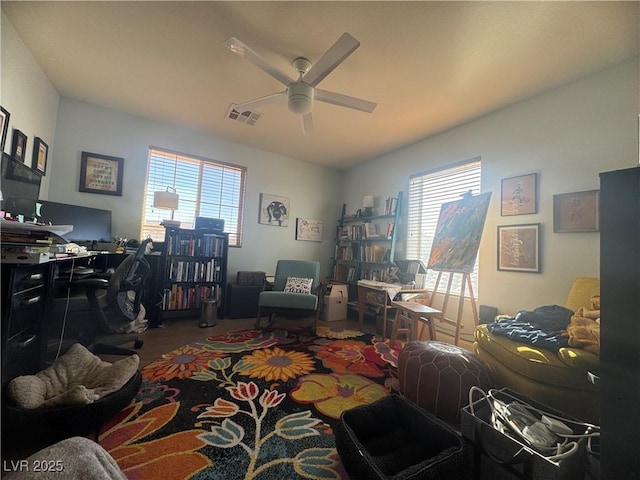 6756 Sea Swallow St, North Las Vegas, NV 89084 - office with ceiling fan and healthy amount of natural light