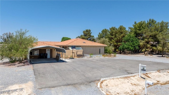 3360 National Ave, Pahrump, NV 89048 - view of front of home with a detached carport and stucco siding